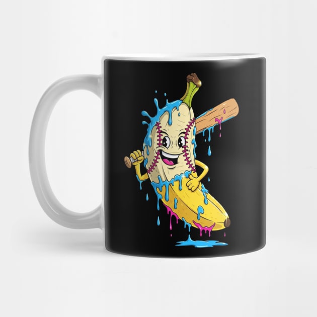 Happy Banana Baseball Dripping Graphic by PexilToPrint